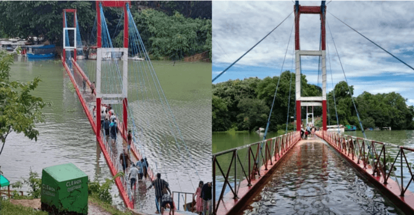 পানির নিচে কাপ্তাইয়ের ঝুলন্ত সেতু, পর্যটকদের চলাচল বন্ধ
