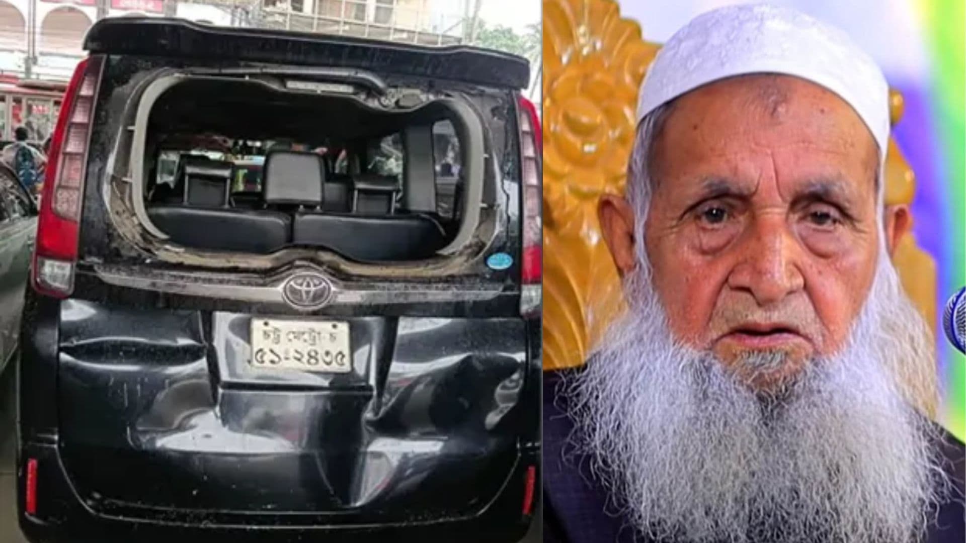 ফেনীতে হেফাজত আমিরের গাড়িতে বাসের ধাক্কা, অক্ষত আছেন বাবুনগরী